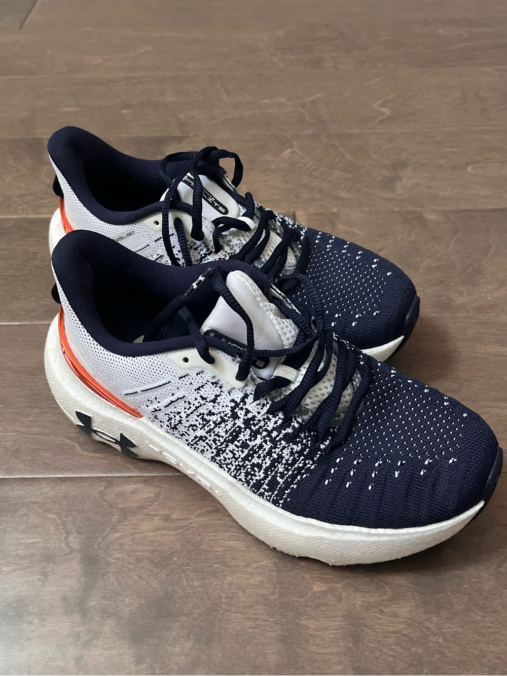 Under Armour Hovr + Infinite Elite Auburn Navy, White & Orange Running Shoes